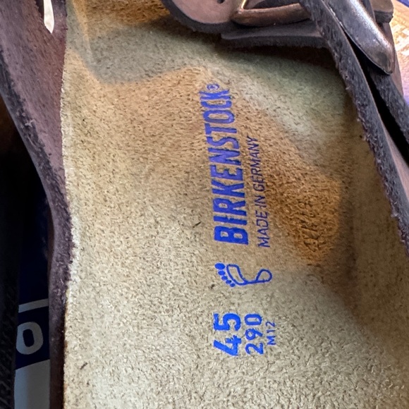 NEW Birkenstock ARIZONA Dk Brown Leather Sandal w/Adjustable Straps Softbed sz12 - Picture 7 of 16